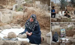 Gazze'de Kurban Bayramı namazı sonrası kabir ziyareti