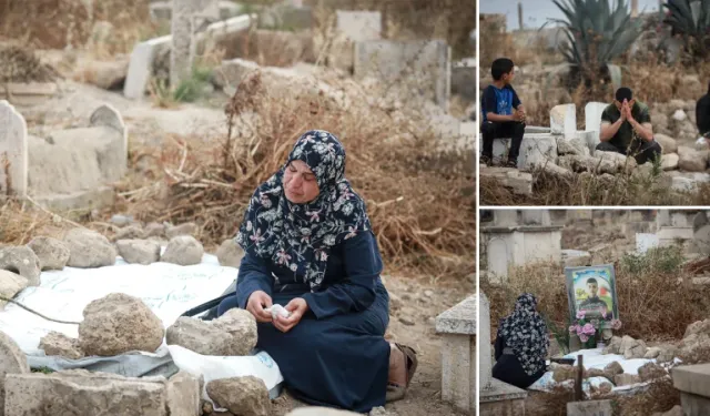 Gazze'de Kurban Bayramı namazı sonrası kabir ziyareti