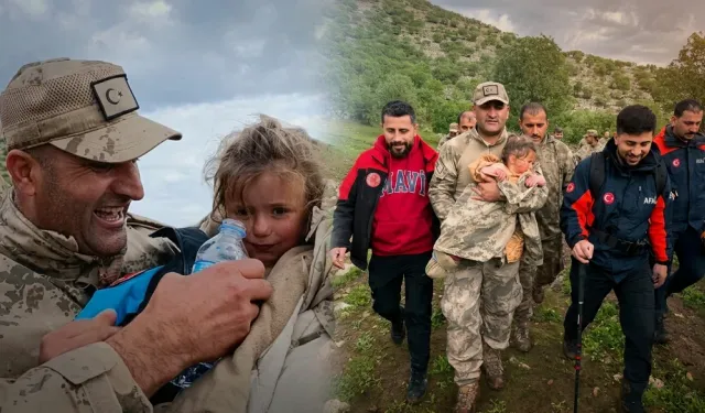 Mehmetçiğin küçük Melike'yi bulduğu görüntüler yürekleri ısıttı