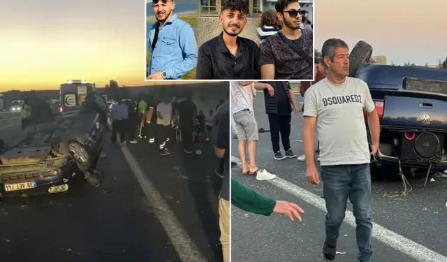 Korkunç kaza! Lastiği patlayan otomobil takla attı: 3 ölü, 1 yaralı
