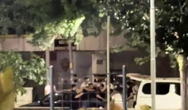 Bursa'da parkta tekme tokatlar havada uçuştu