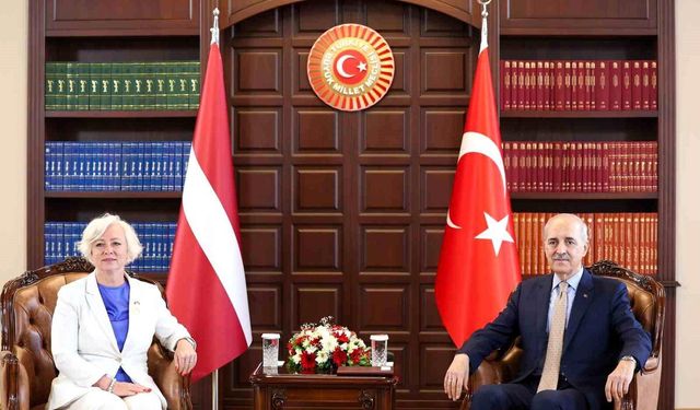 TBMM Başkanı Kurtulmuş Letonya Meclis Başkanı Mieria ile görüştü