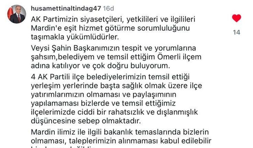 AK Parti'de Gerginlik devam ediyor! Bir belediye başkanı daha safını belli etti
