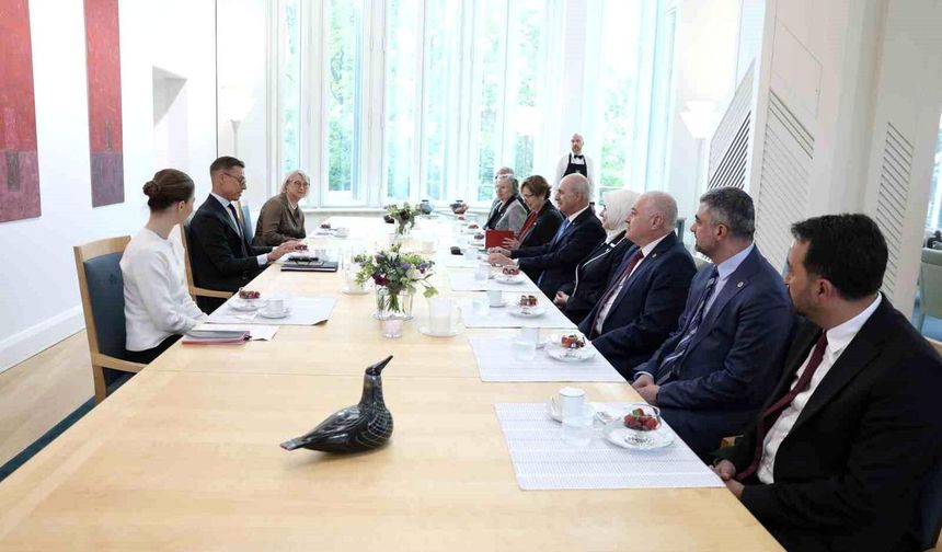 TBMM Başkanı Kurtulmuş ile Cumhurbaşkanı Stubb bir araya geldi