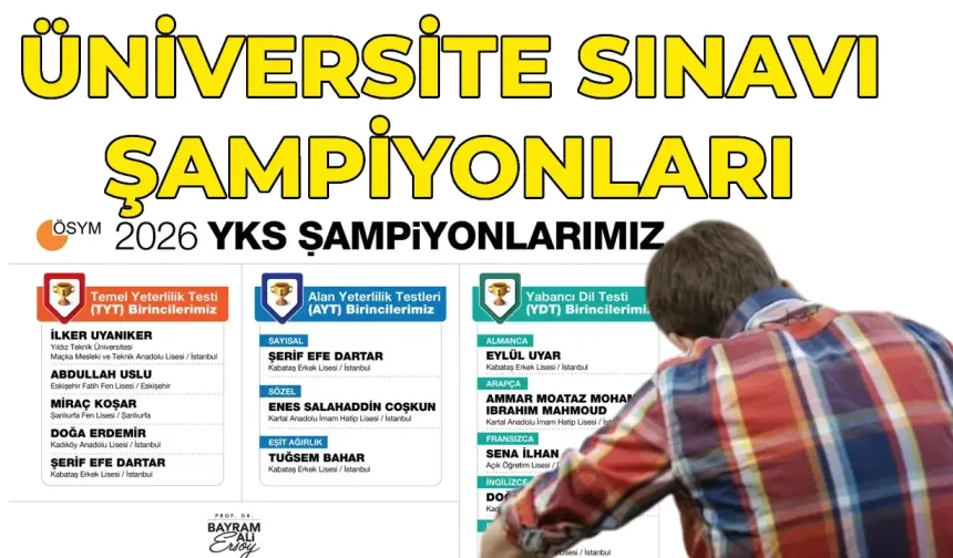 YKS Türkiye birincisi kim? YKS'de kaç birinci var? YKS birincileri hangi ilden çıktı?